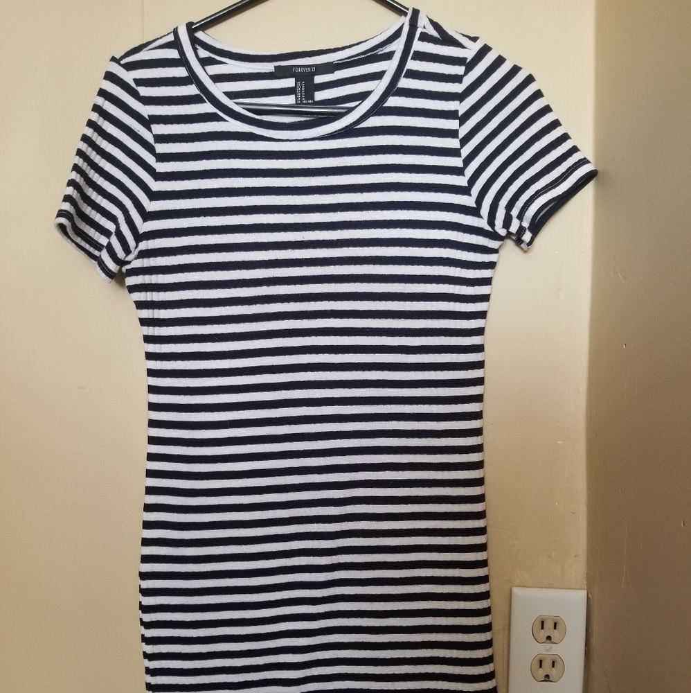 Black & White Striped Bodycon Dress